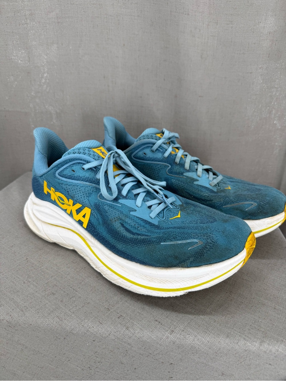 Hoka One One Clifton 10 Wide Men's Size 12 2E Alpine Blue Foggy Night 1162032